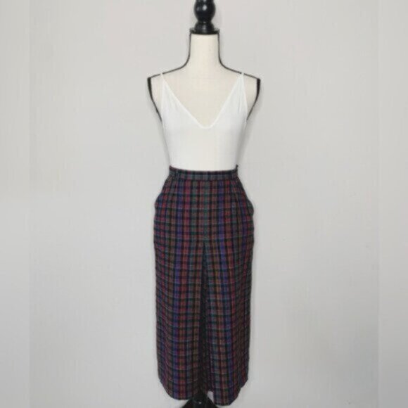 Quasimodo Vintage High Waist Plaid Midi Skirt - Picture 16 of 17